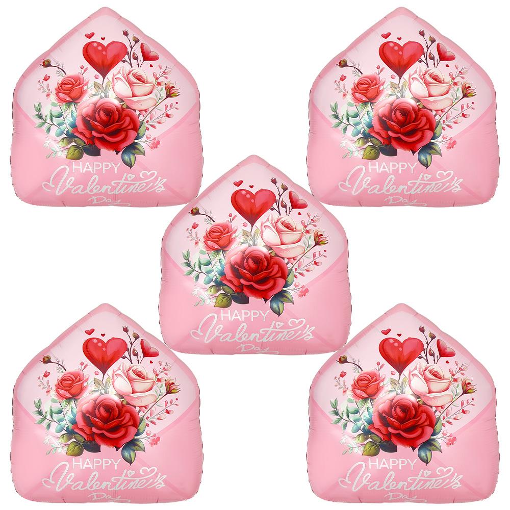 5-Pack Love Letter Balloons, Romantic Valentine s Day Foil Balloons, Suitable for Valentine s Day Scene Setup, Brazilian Valentine s Day Decorations, Other