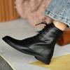 New Ladies Uniform Leather Boots Black Versatile Women's Causal Ankle Boots School Performance Woman Fashion Boots Simple