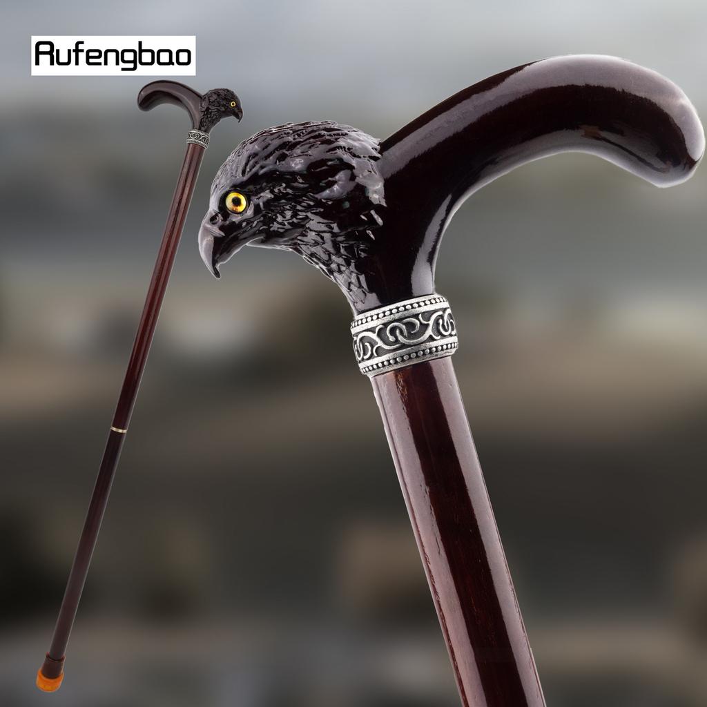 Brown Wood Eagle Wooden Fashion Stick Decorative Vampire Cospaly Party Wood Walking Cane Halloween Mace Wand Crosier 91cm
