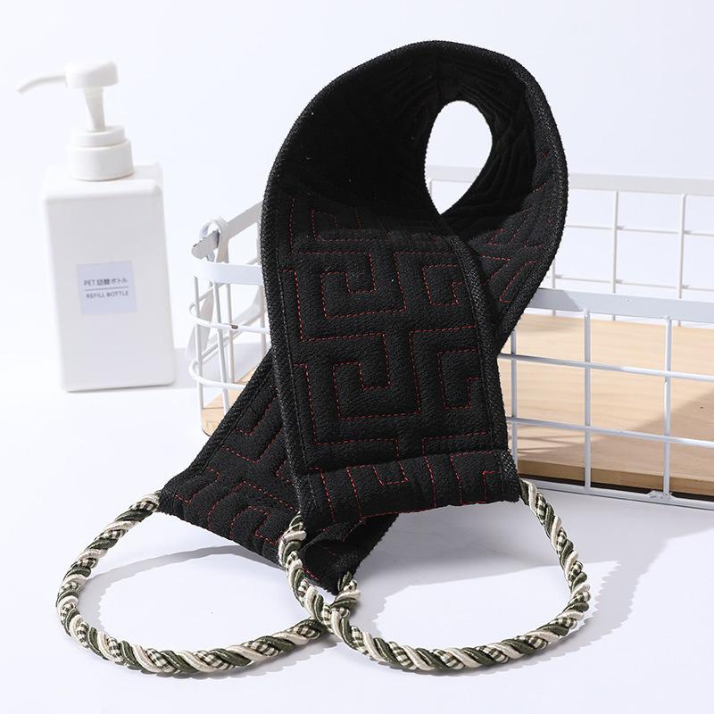 

Men S Back Special Bath Towel Strong Mud Rubbing Artifact Household Coarse Sand Long Strips For Rubbing Back Bathing чёрный