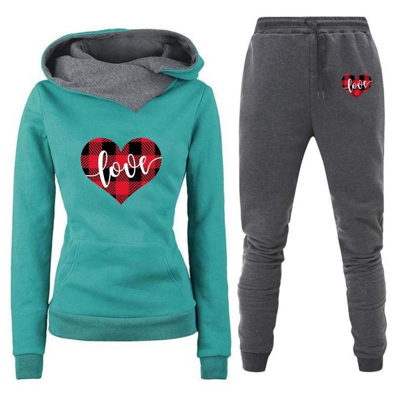 2024 Spring and Autumn Winter New Velvet Hooded Sportswear Set for Women, Hoodies, Pants, Women's Clothing