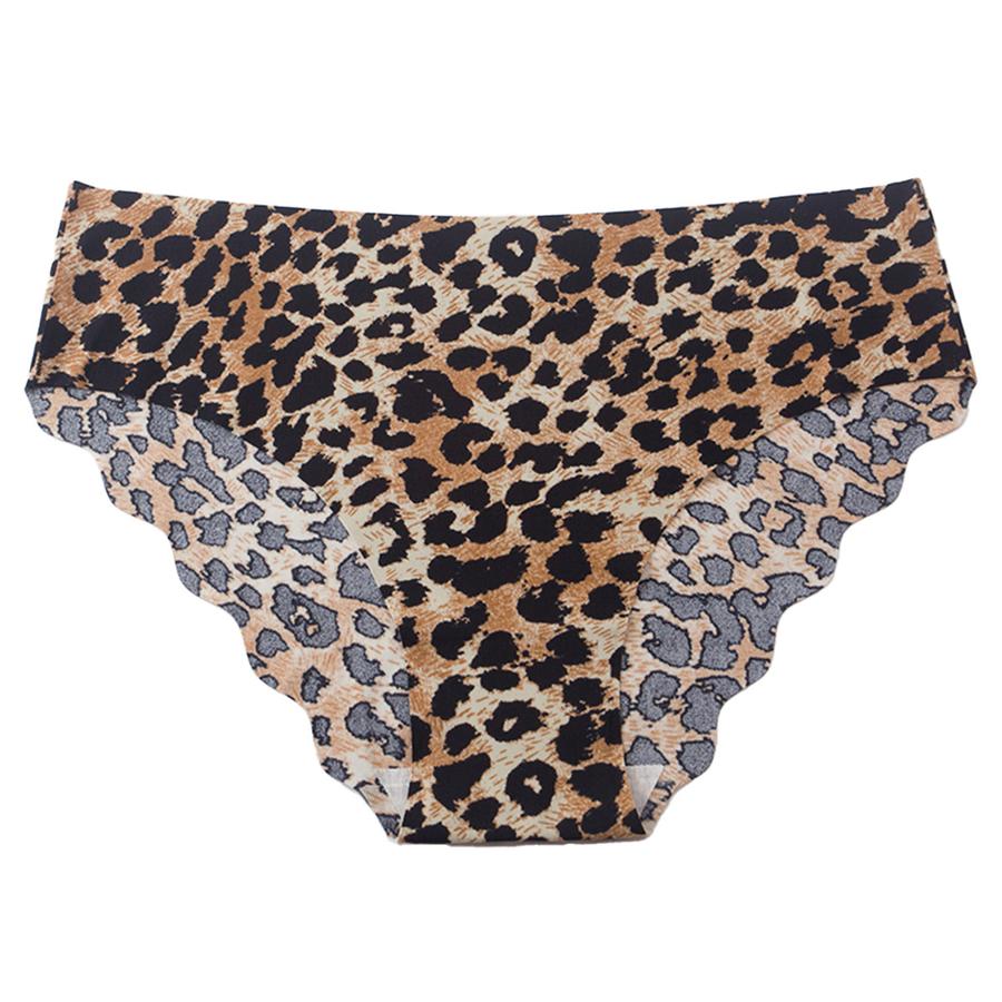 3 Pcs L Leopard Print Seamless Panties Women Ice Silk Low Waist Breathable Comfortable Briefs Women's Triangle Panties Wholesale