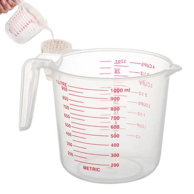 1000ML Plastic Measuring Cup with Handle Spout Precise Scale BPA Free Cooking