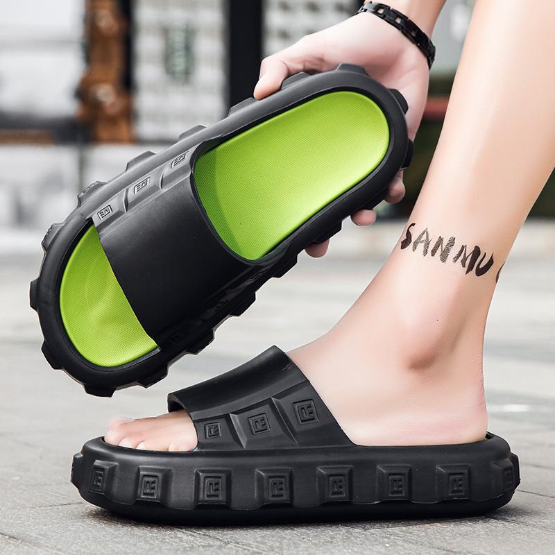 Fashion 2025 New Men Massage Slippers Slides Indoor Outdoor Sandals Beach Casual Shoes Comfortable Sole Men's Slippers Big Size 40-45