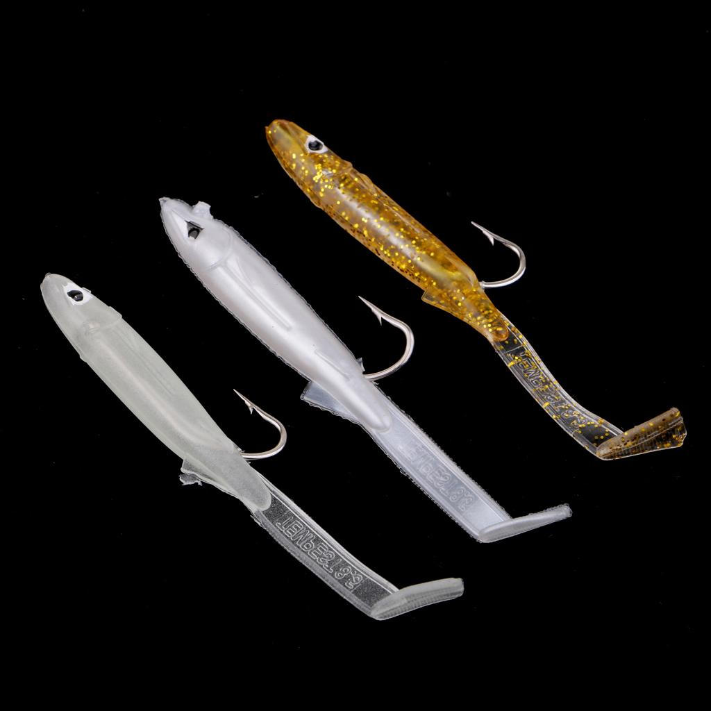 

Мягкий искусственный угорь для плавания с крючком, как описано, длина 8,5 см.