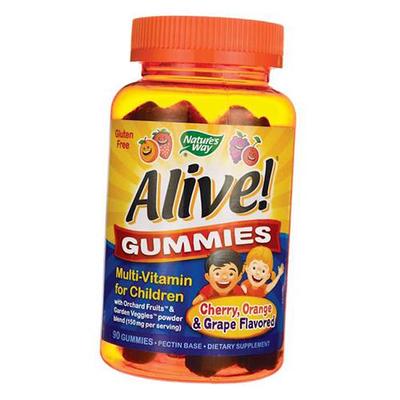 Chewable Multivitamins for Children, Alive! Gummies Multi-Vitamin for Children, 90tab Fruit Mix (36344063)