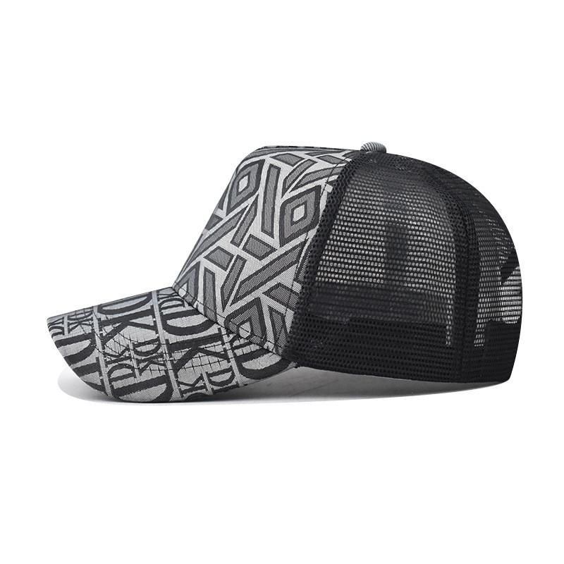Geometric Pattern Check Baseball Cap With Windproof Features For Wear Daily