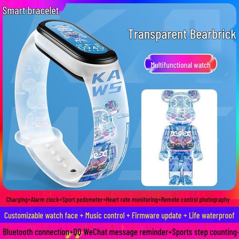 Translucent Orange NASA Cartoon Rechargeable Sport Watch with Pedometer, Vibration Alarm, and Heart Rate Monitor