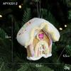 Christmas Ice Cream Cone Snowman Ornament – Cute Pink Decoration for Trees & Venues