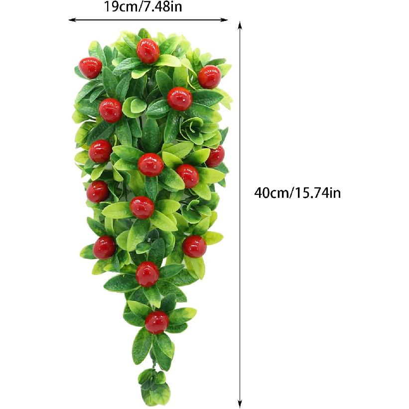 2 Pack Artificial Teardrop Wreath, 15.7 Inch Realisric Greenery Teardrop Swag with Orange, Lemon, Peach,