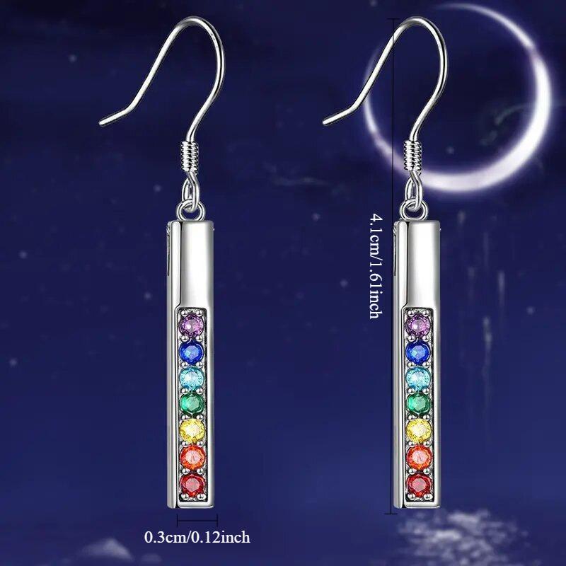 1 Pair, Fashionable, Inlaid with Colorful Synthetic Zircon, Fashionable and Versatile Earrings.
