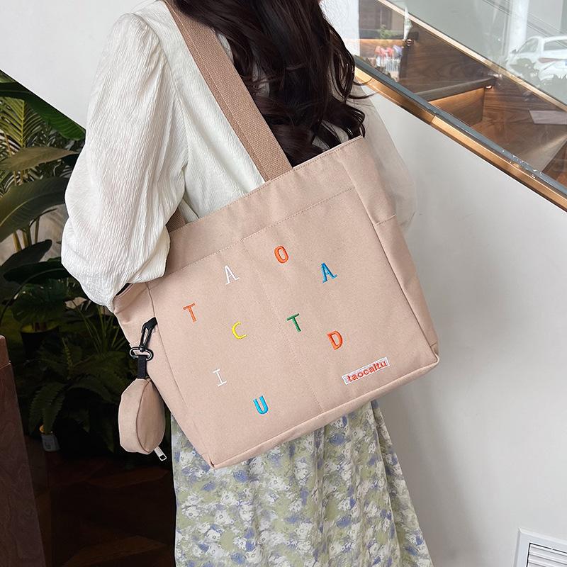 

Women s bag large-capacity canvas bag new shoulder bag fashionable sweet mother and child bag tote bag хаки
