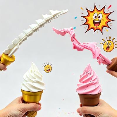 Новый Выдвижной Меч для Снятия Стресса с Мороженым, Шуточная Игрушка-Украшение, Имитация Маленького Подарка на Вечеринку