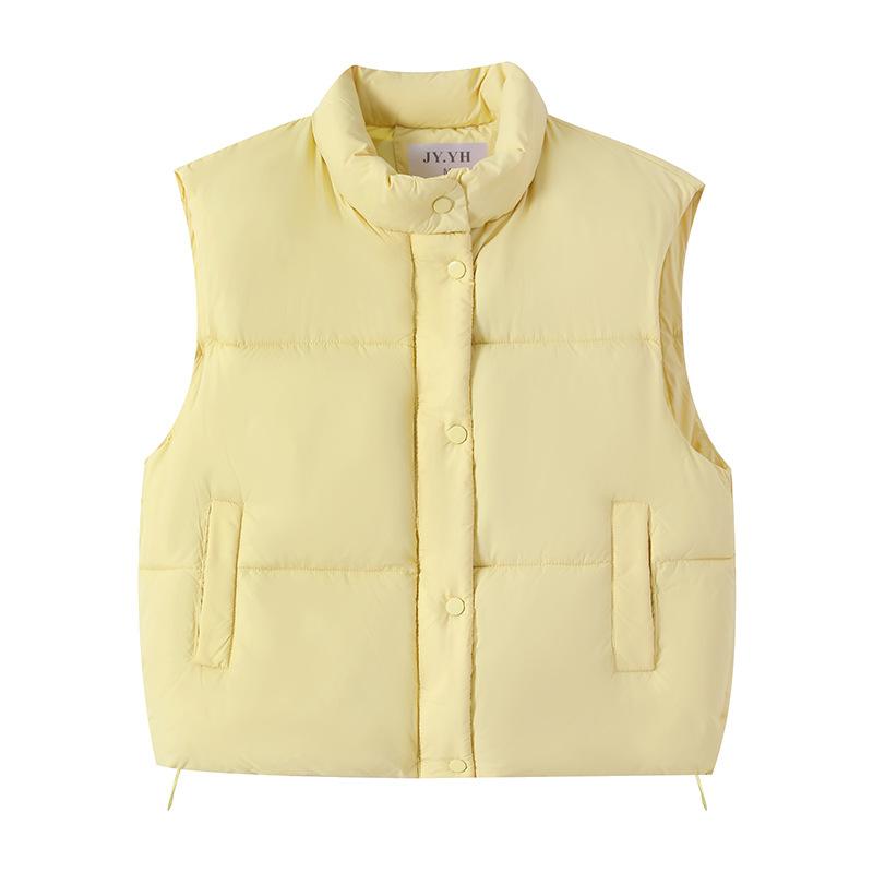 New down cotton vest women's autumn and winter short vest cotton jacket vest cotton jacket commuting versatile vest