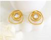 Niche French Geometric Rose Zirconia Hoop Earrings - Colorfast Titanium & Stainless Steel Jewelry for Women
