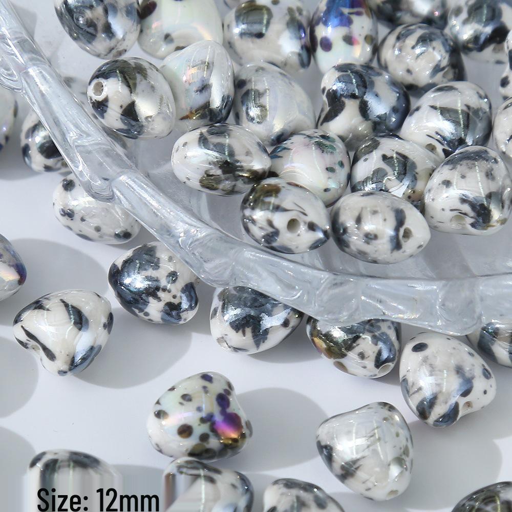3D Ceramic Panda Heart Flower Beads for DIY Bracelets