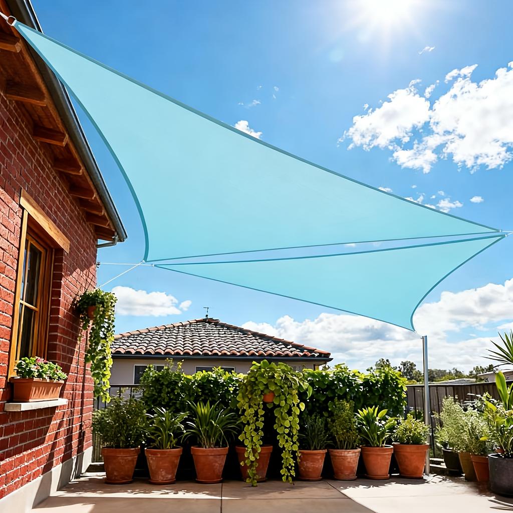 Wasserdichtes Dreieck Sonnensegel Terrassenüberdachung Markise Mit 3 Karabinerhaken Set