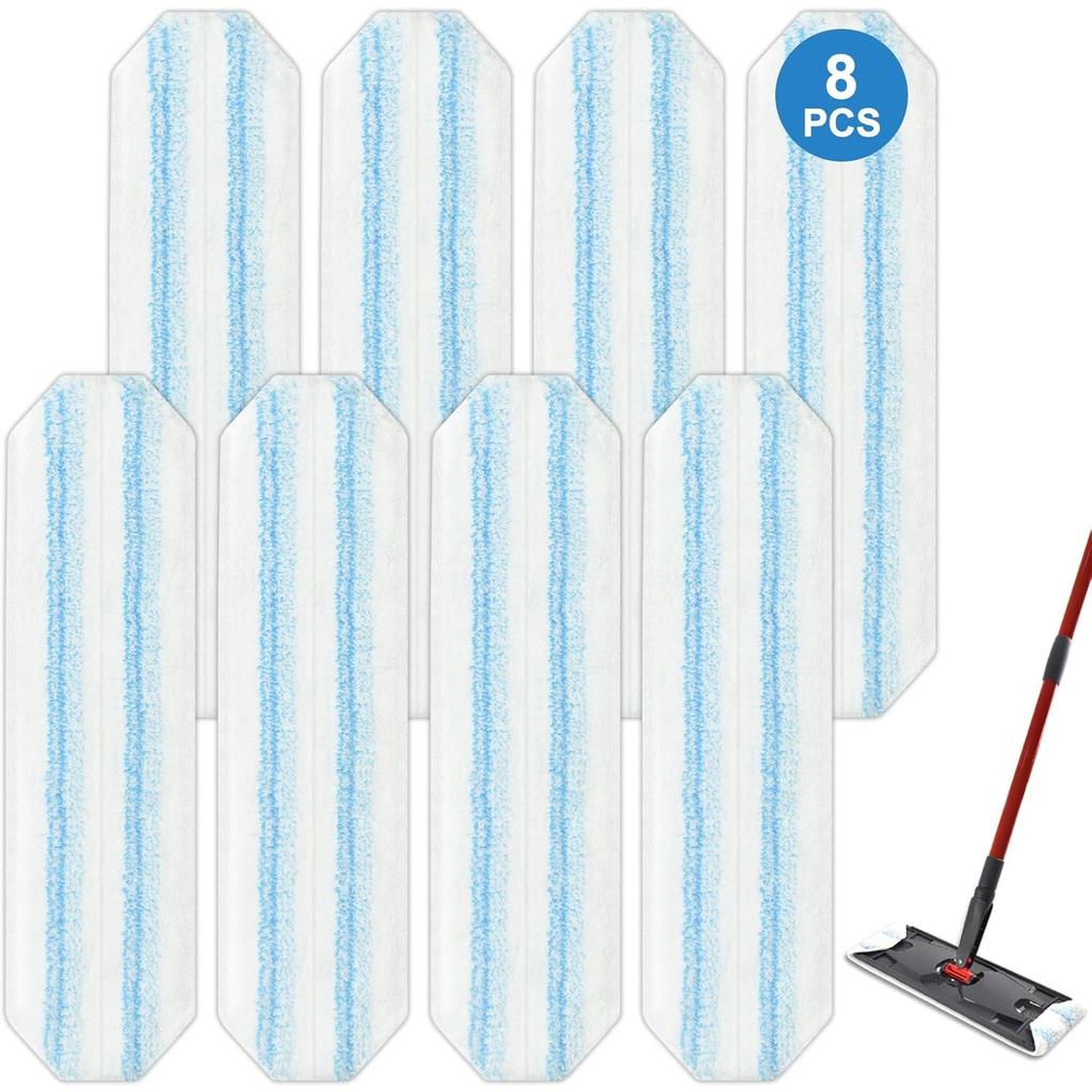 8 Pack Mop Pads Replacements Compatible with O Cedar/Vileda H2prO Flat Mop System Microfiber Mop Refills for O cedar/Vileda H2pro Flat
