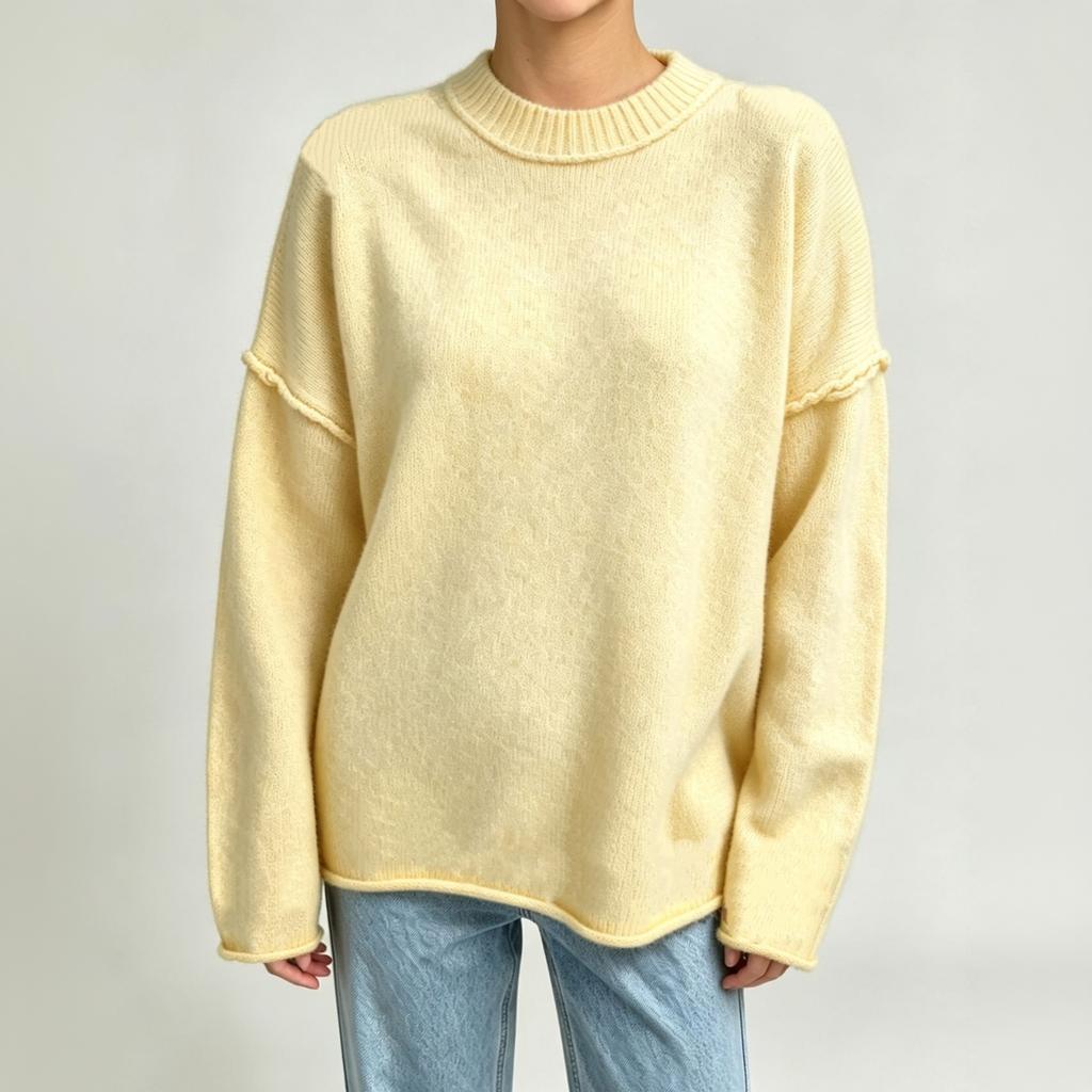Women's Casual Oversized Pullover Sweater - Loose Fit Knit Top for Everyday Wear