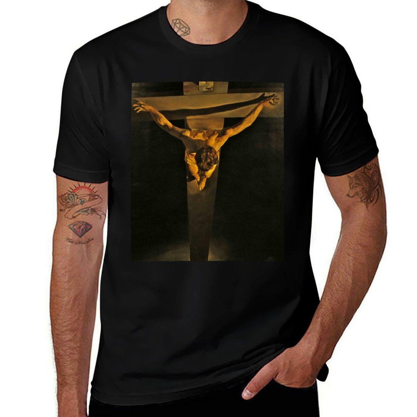 

Salvador Dali Painting Christ Of Saint John T-Shirt t shirt man plain t shirts for man graphic vintage T-Shirt 2XL