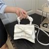 Women Simple Solid Color Bowknot Fashion Casual Crossbody Small Square Bag
