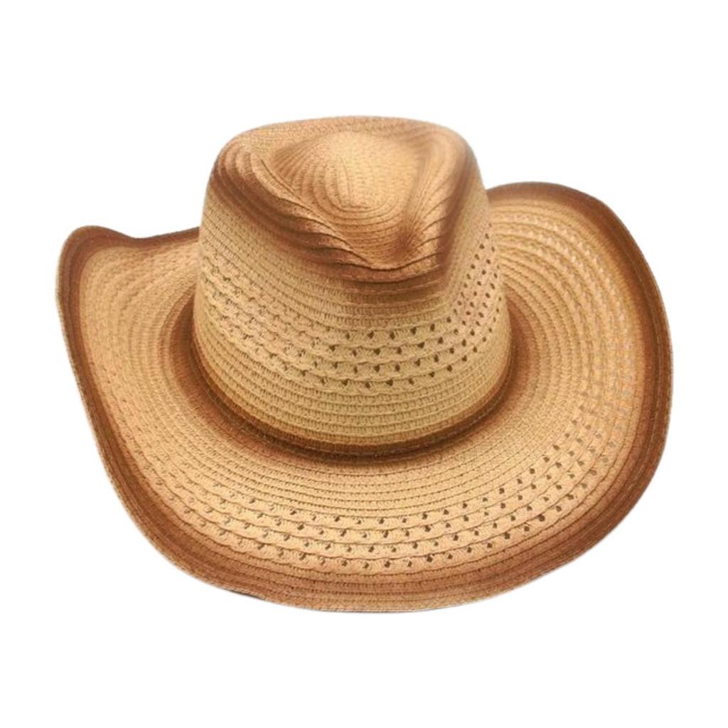 Western Cowboy Strohhut Frühling Und Sommer Winddicht Sonnenschutz Strohhut Schlichter Herren- Und Damen-Ethno-Hut