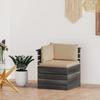 Day and Night - Day and Night Corner Sofa Made of Garden Pallets with Pine Wood Cushions