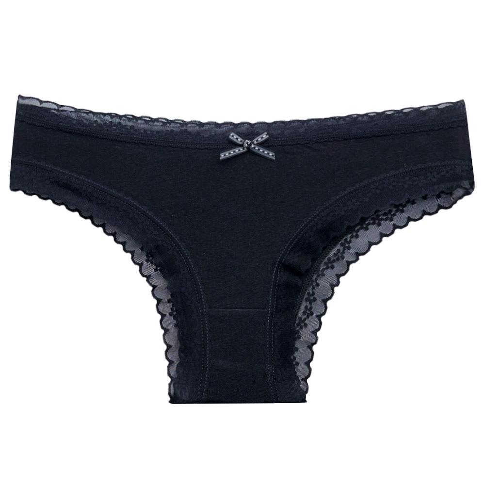 

Moonflame Breathable Lace Trim Women s Briefs - Comfortable Foreign Trade Underwear M чёрный