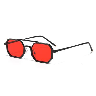 Retro Double Bridge Men'S Polygonal Square Sunglasses Metal Frame Fashion Hd Lens Glasses Women'S Outdoor Driving Fishing