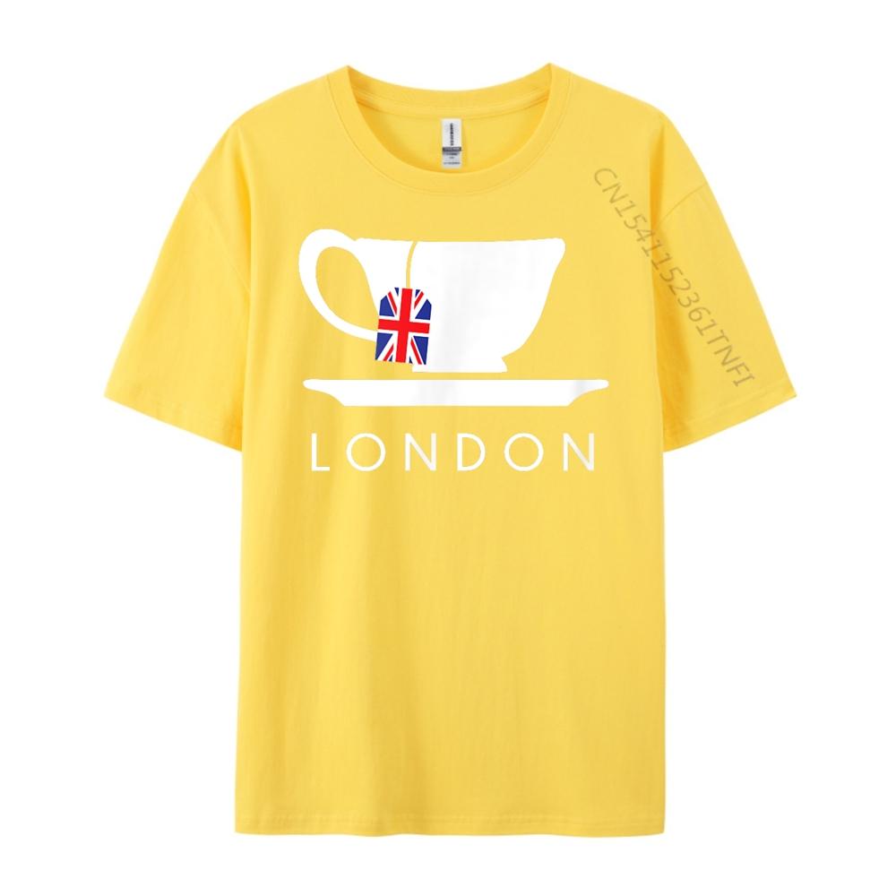 London Uk Tea Shirt Cool British Teacup Cotton Graphic Tees Short Sleeve Tee St Patricks Day Luxury
