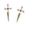 Kiss Jewelry Punk Sword Gothic Kinitial Piercing Earrings for Woman Men Gothic Crystal Ear Jacket Stud Earrings Jewelry