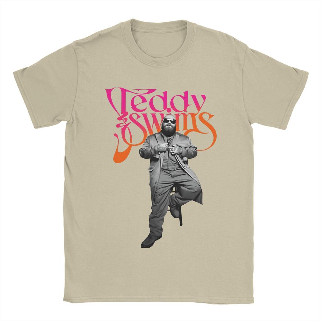 Teddy Swims Herren T-Shirts Neuartige T-Shirts Kurzarm Rundhals T-Shirts Baumwolle Bedruckte Oberteile