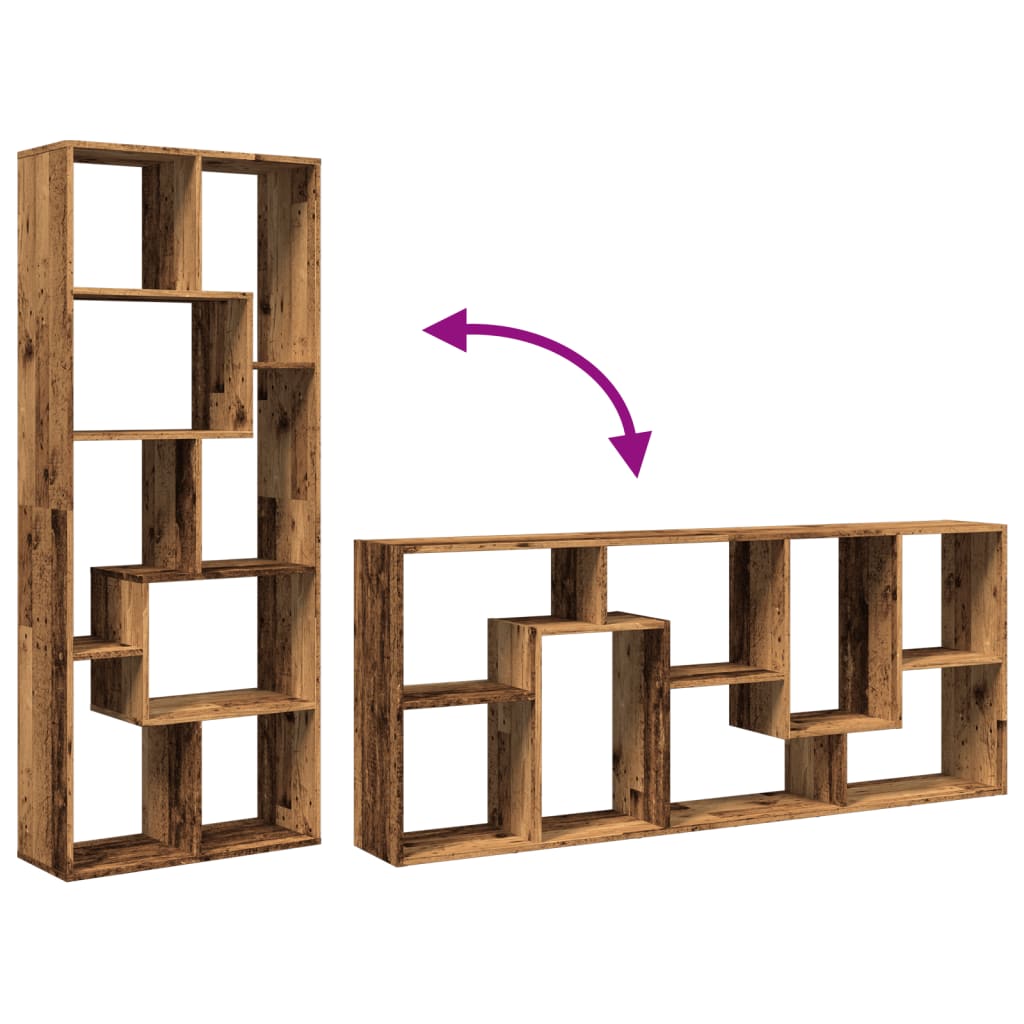 Room Divider Bookshelf Vintage Wood Look 67 x 25 x 161.5 cm