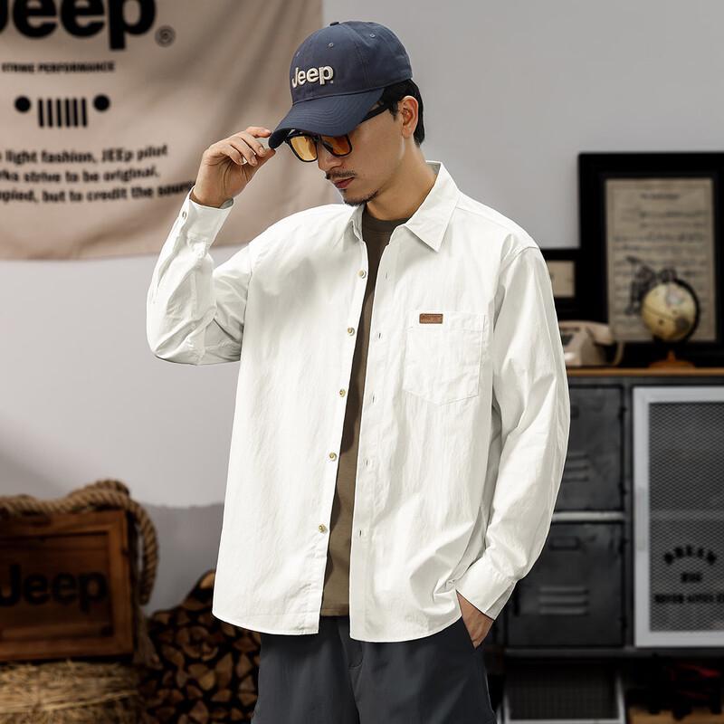 JEEP Men s Solid Long Sleeve Casual Work Shirt 3XL