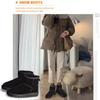 Sheepskin Genuine Cowhide and Sheep Short Boots with Warm Fur Fluffy Waterproof and A11 [N Gaji] Women's Boots, Fur, Lining, Non-Slip Sole, (Black,