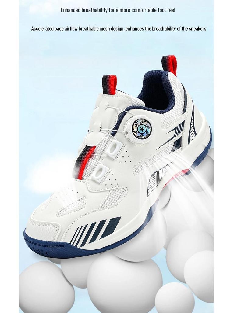 Zapatillas Unisex Ligeras y Transpirables para Bádminton y Tenis con Hebilla Giratoria