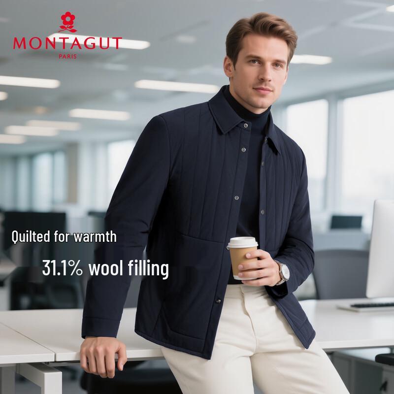 MONTAGUT Men's Wool-Blend Warm Business Casual Jacket