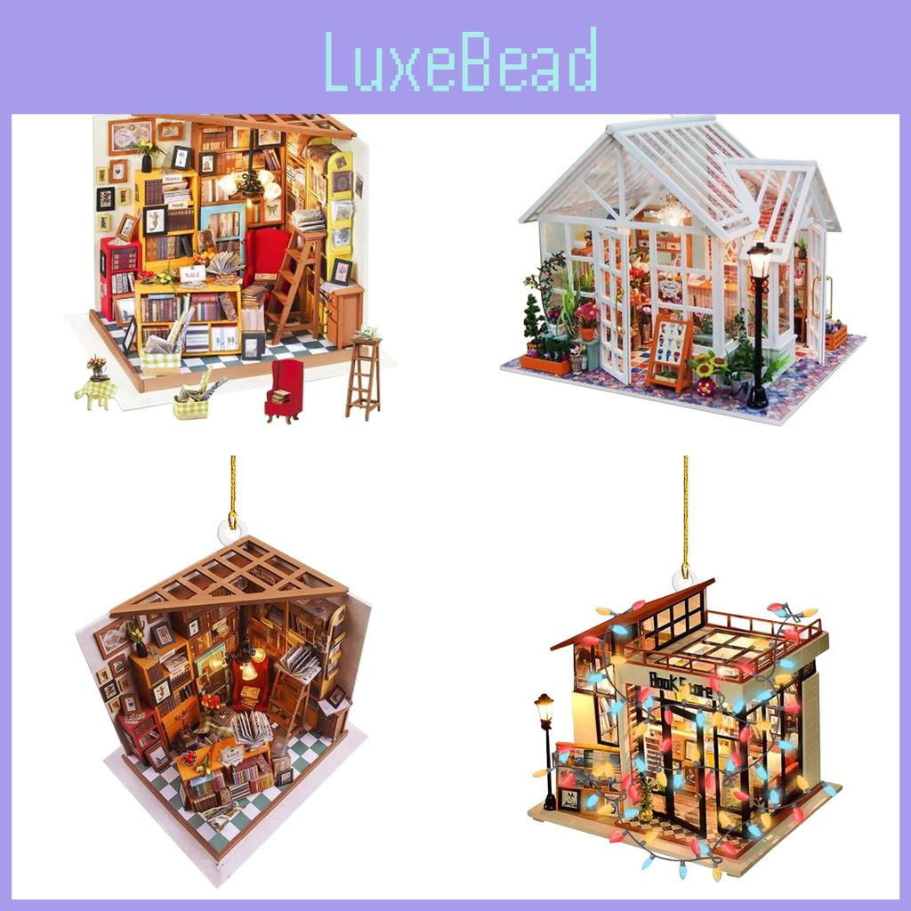 Creative Acrylic Christmas Tree Car Decoration Vintage Style Bookstore Shelf Ornament