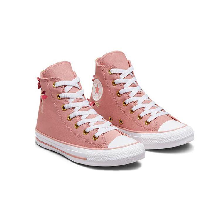 Converse Chuck Taylor All Star Embroidered Hummingbird Pattern High Top Kids Canvas Shoes Kids Sneakers Pink A01714C