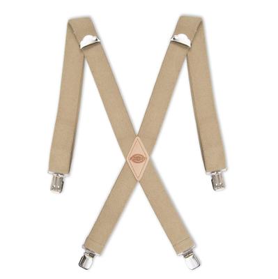 Dickies Men's Khaki Cross Suspenders, 3.5cm Wide, Beige, Parallel Import, Free Size