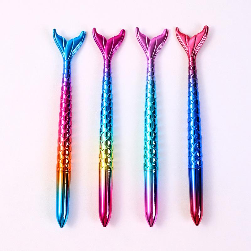 1/4 PCS Creative Blue Ballpoint Pen Mermaid Tail Neutral Pen Colorful Gift Pen