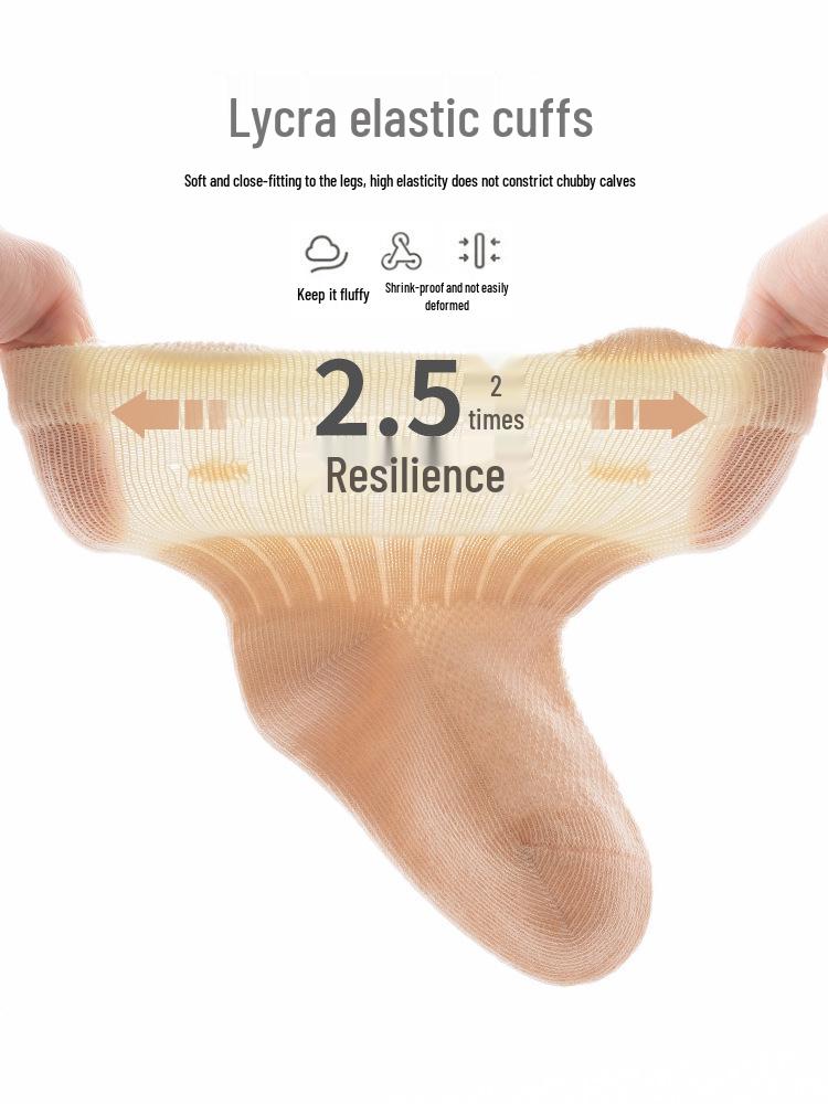 Spring Baby Mesh Cotton Socks - Seamless Small Ear Design for Boys and Girls