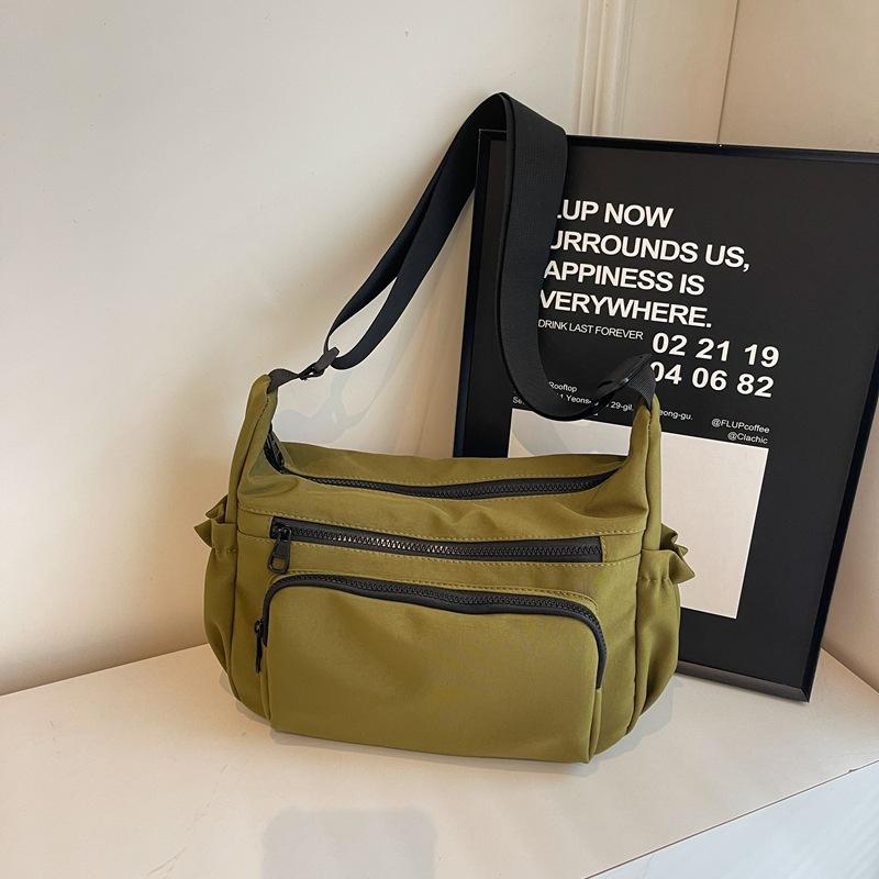 

Сумка-мессенджер простая наплечная сумка повседневная мужская и женская универсальная сумка-мессенджер сумка большой вместимости модный многосекционный рюкзак армия зеленый