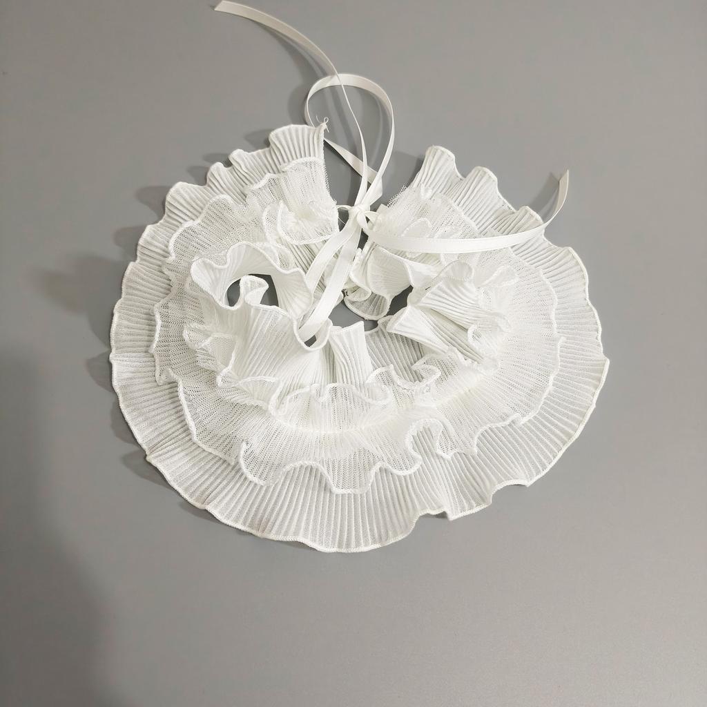 Nastavitelný šněrovací volánkový límec Vícevrstvý ozdobný límec pro dospělé Univerzální nákrčník pro formální i neformální příležitosti