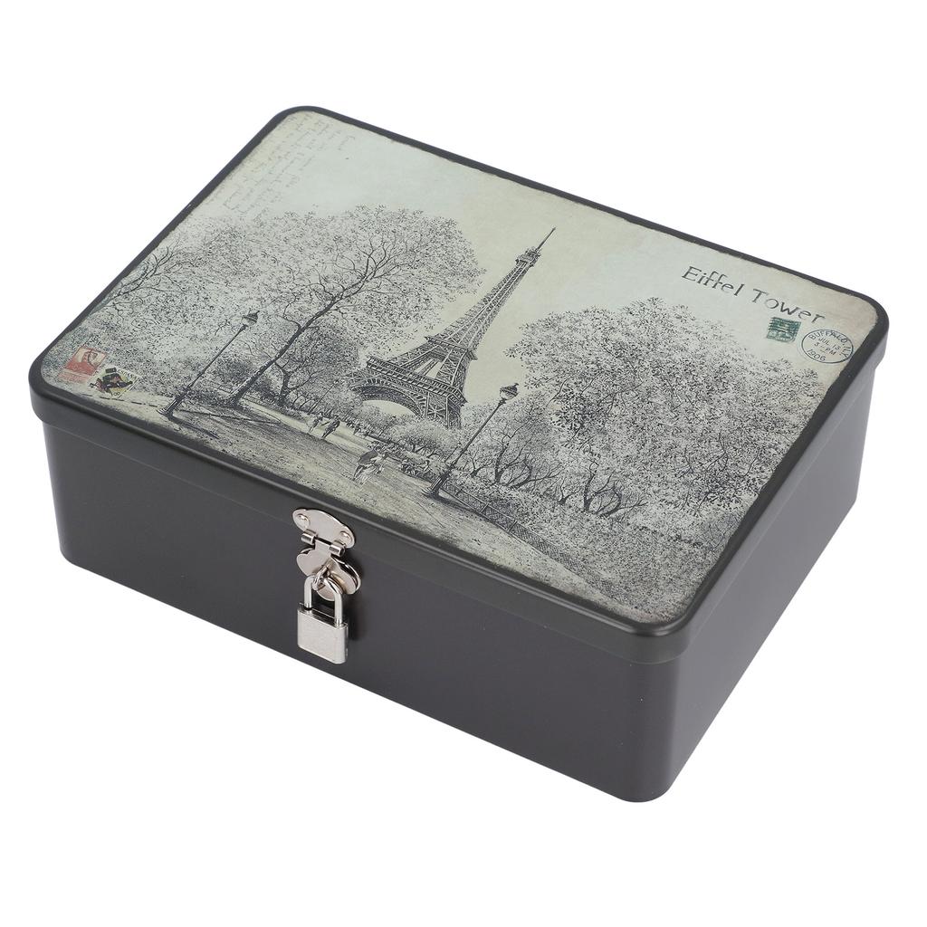 Lock Storage Box Vintage Iron Storage Box Space Saving Metal Keepsake Box Decorative Storage Case