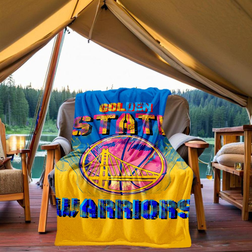 1PC Golden State Warriors Outdoor Blanket Lightweight Flannel, Soft & Warm, All-Season Use for Sofa, Outdoor, Camping, Living Room, Office18