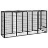 VidaXL Dog Playpen 10 Panels Black 50x100cm Powder-Coated Steel 3115948