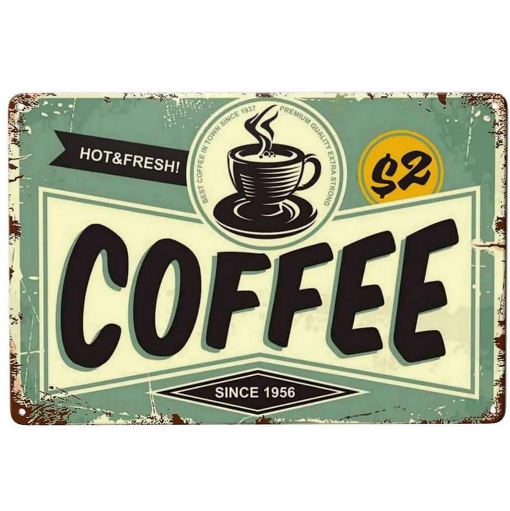 Vintage Coffee Metal Tin Sign Plaque Metal Plate Retro Wall Art Posters For Cafe Bar Pub Kitchen Club Iron Painting Decoration