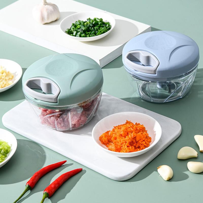 500/900 ml Repkvarn Grönsaksskärare Köksvitlöksdragare Hackad Vitlök Chili Fruktpuré Vitlöksblandare Roterande Matberedare