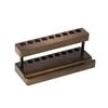 Portable Desk Needle Display Rack Delicate Walnut Pen Storage for Workspaces Desk Stand with Phone Slot and 9 Holders